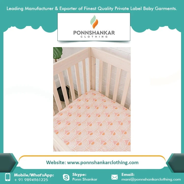Baby Crib Sheet Lowest Price Bulk Sale New Arrival Design 100% Organic Cotton Baby Crib Sheet
