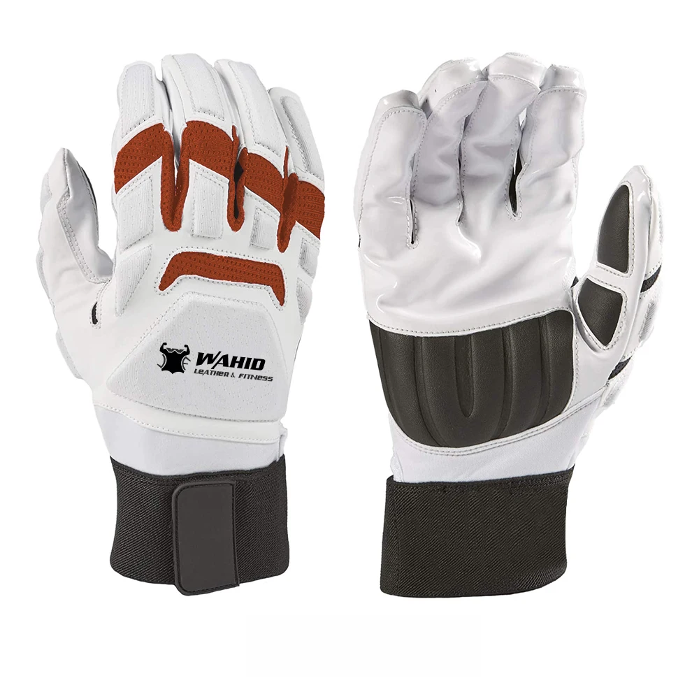 Silicon Palm Grip Eva Padding Synthetic Leather Breathable Mesh with Elastic Wrist Support Rugby Gloves Rugby Receiver Sports
