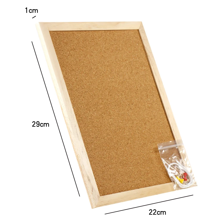 Hot sale factory supplier wood frame corkboard with push pin for school and office wood cork board