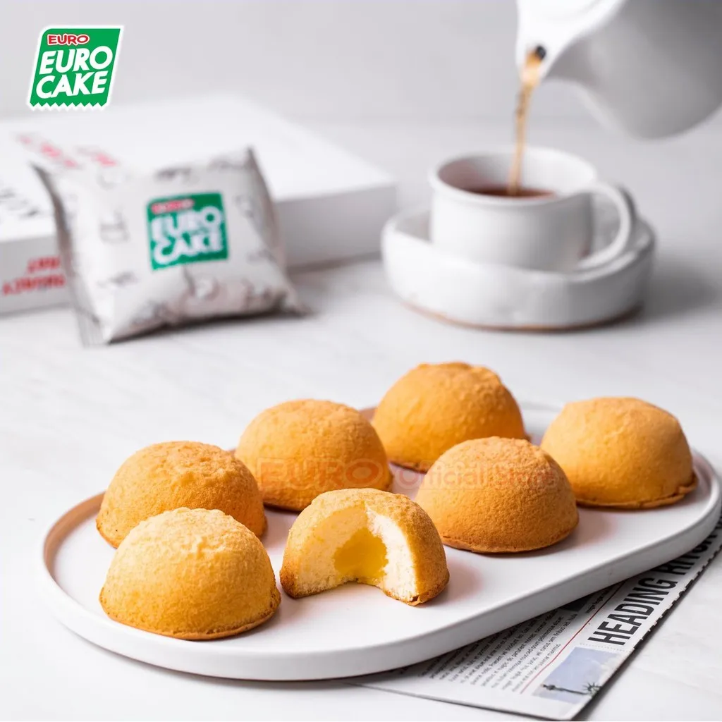 Wholesale Euro Custard Cake Original Puff Cake High Quality Thai Original Snack  24G.