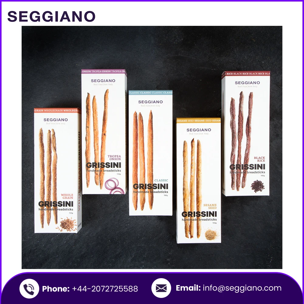 Best Quality Italian Handmade Seggiano Black Rice Grissini 150g