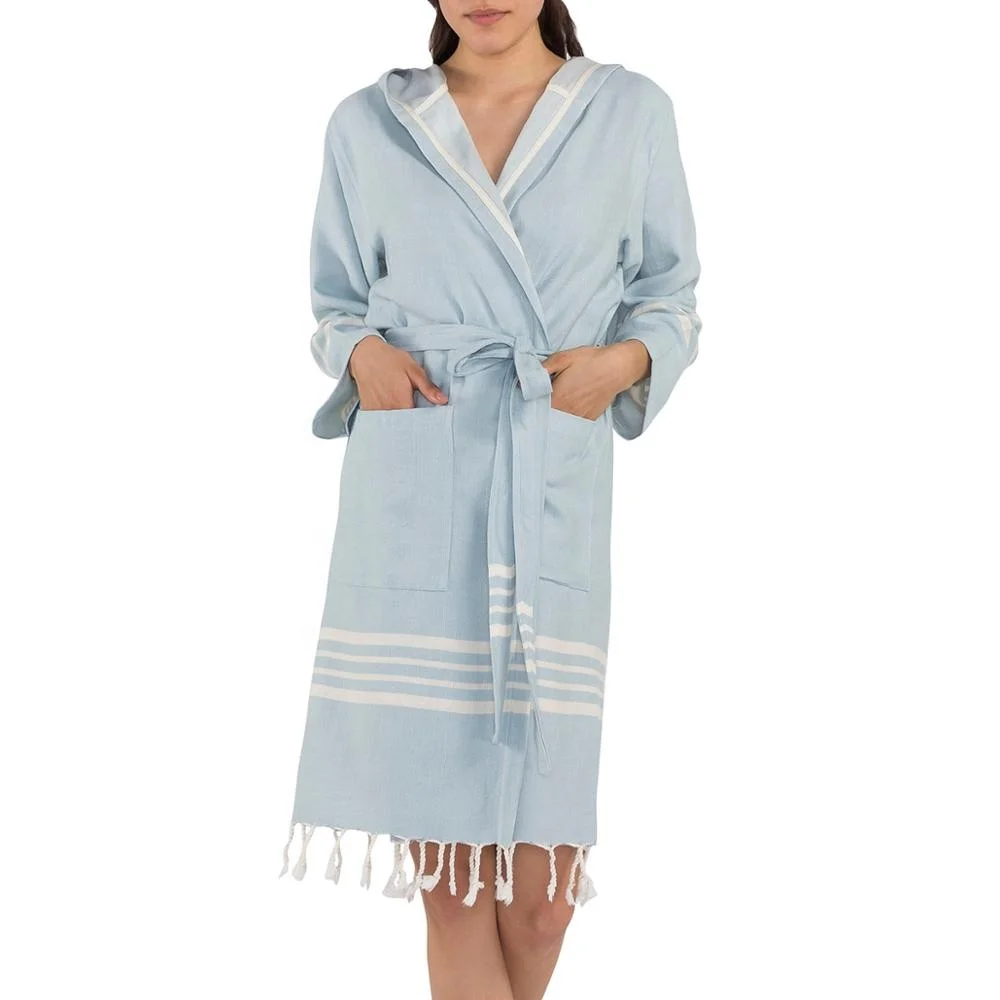 Top Quality Bathrobe with Hood for Men or Women and Breathable Quality Turkish Towels and Bathrobes