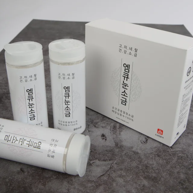 Лучшая здоровая глубоководная соль без микропластика, Снежная соль MQ (набор: мелкая соль 150 г, 2ea + грубая соль 125 г, 1ea), Сделано в Корее