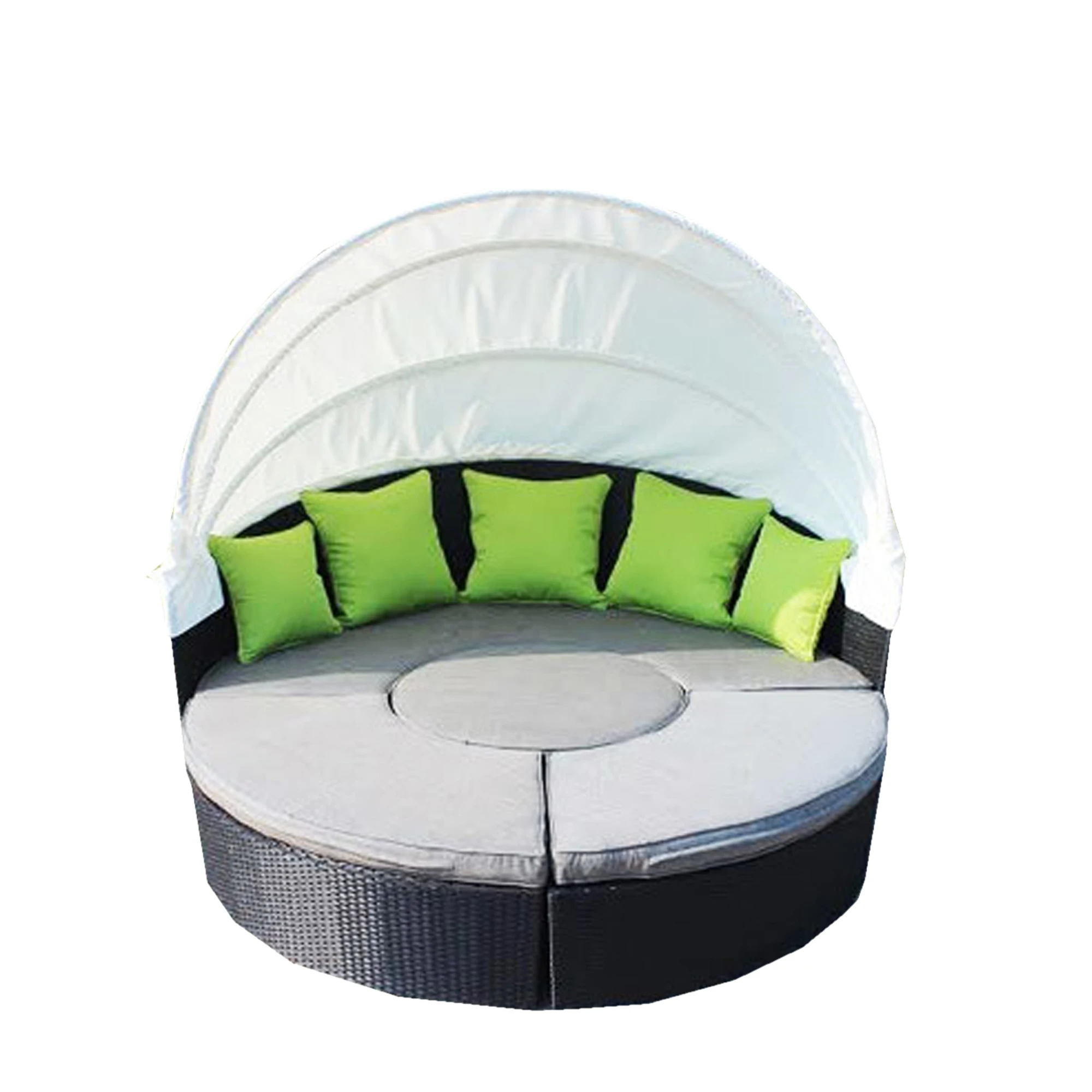 leisure garden daybeds with canopy sun chaise beach sunbed luxury aluminium  frame patio daybed set rattan wicker