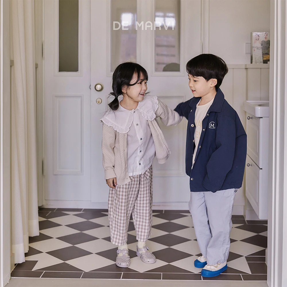 DE MARVI Kids Toddler Checked pocket Casual Pants Trousers Boys Girls Spring Pants Wholesale Korean Manufacturer MADE IN KO