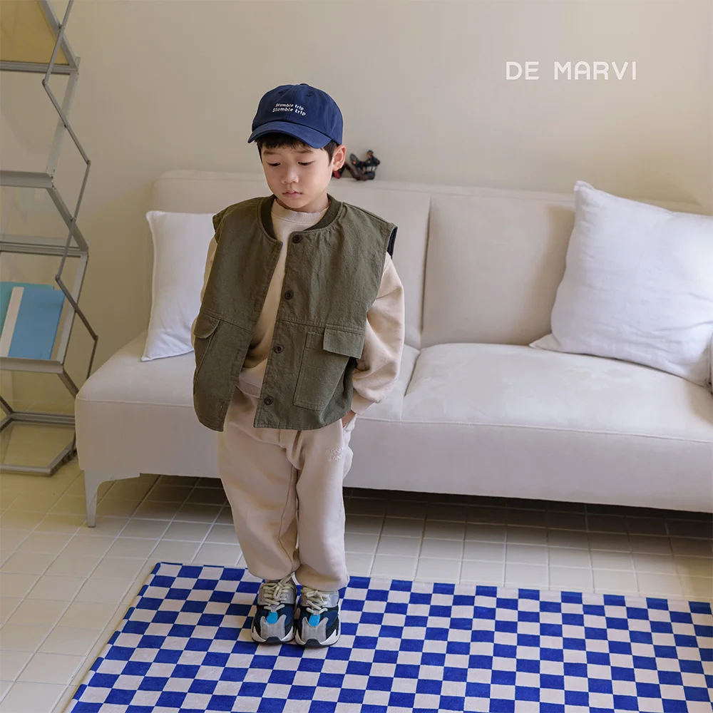 DE MARVI Kids Toddler Terry Basic Sweatpants Girls Boys Jogger Pants Clothes Wholesale Korean Manufacturer MADE IN KOREA