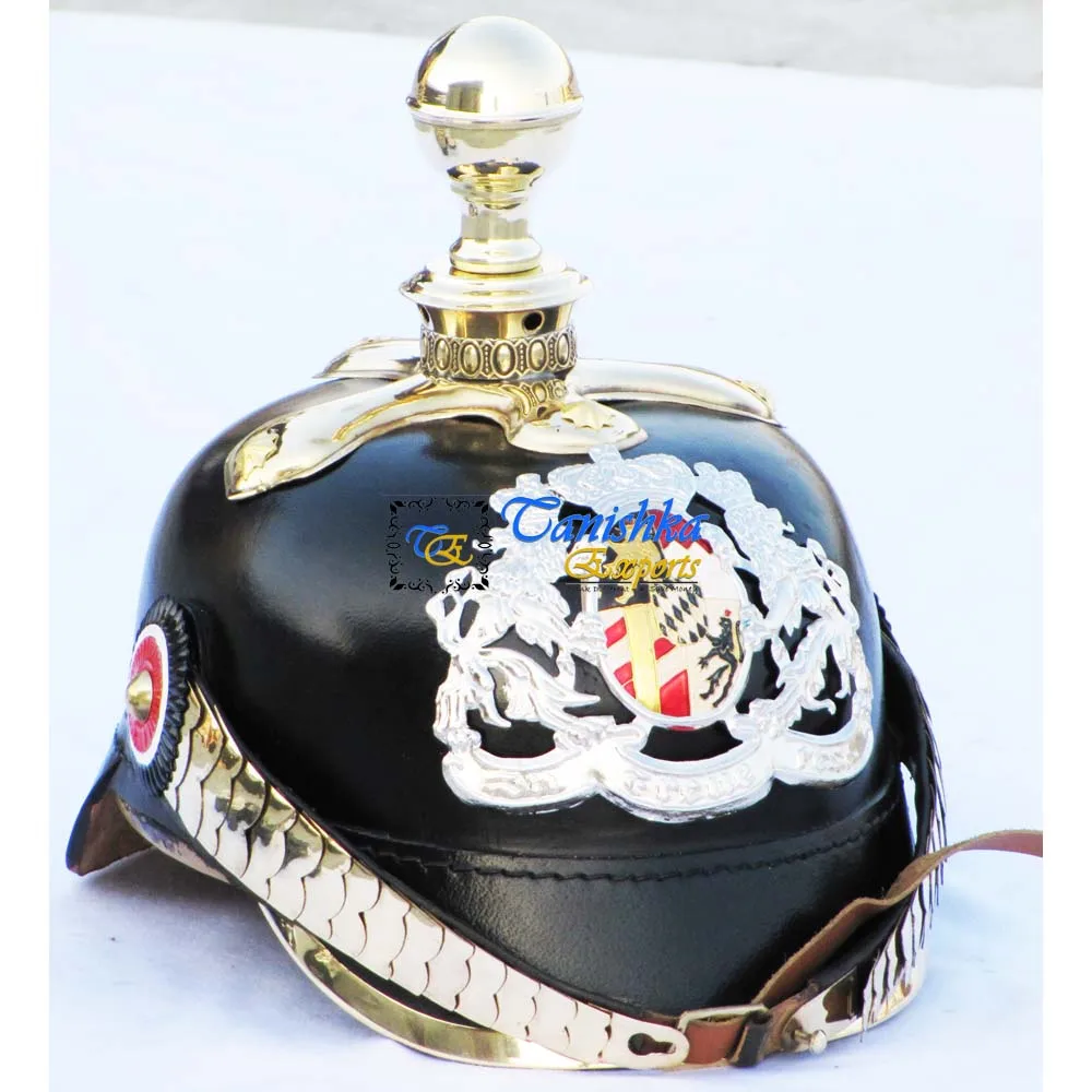 Немецкий кожаный прусский шлем, немецкий баварский шлем Picklehaube