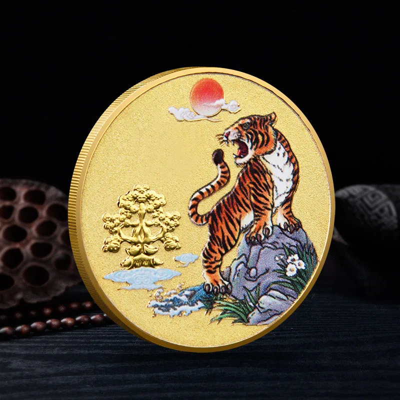 2022 custom gold metal souvenir year of the tiger coin