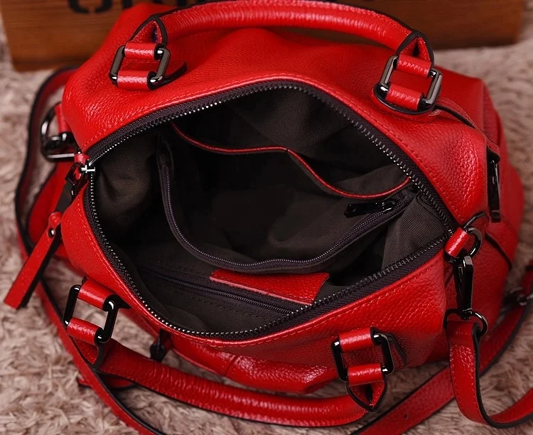 Red Royal look Cross body tote shoulder bag for ladies made with genuine leather