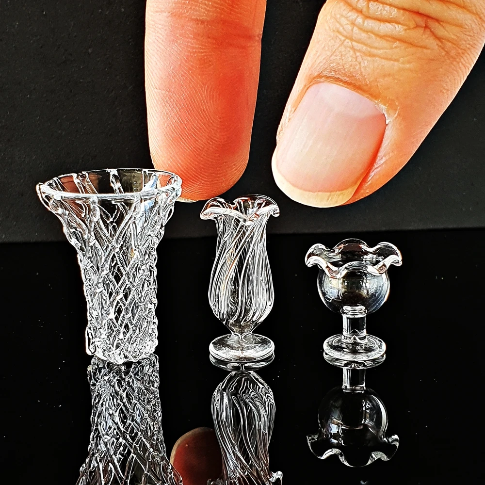 Diy Toy Style Miniature Flower Glass Vase Decoration Mini Glass Vase Model Toy