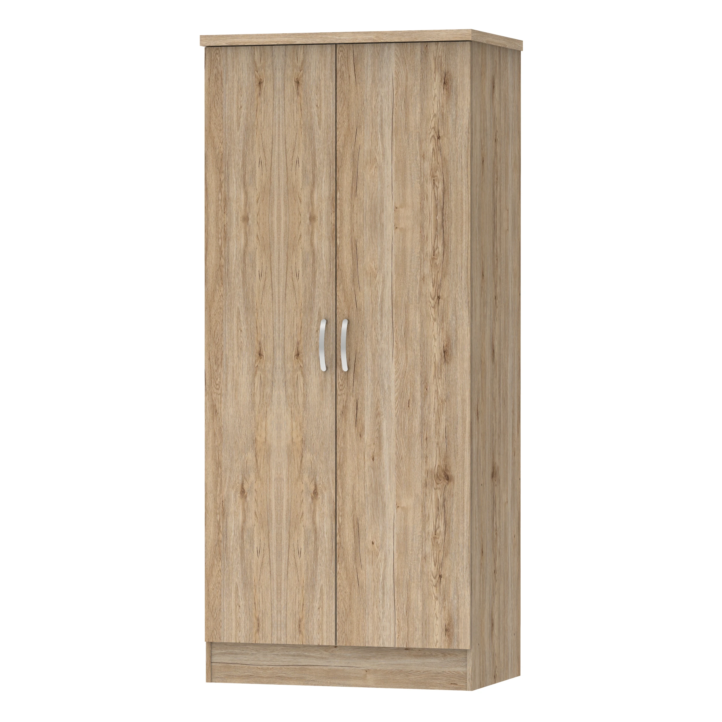Modern Living Design 2-Door WARDROBE with 2 Drawers Thick Top Panel MDF Material Malaysia Manufactured Bedroom Closets 1235