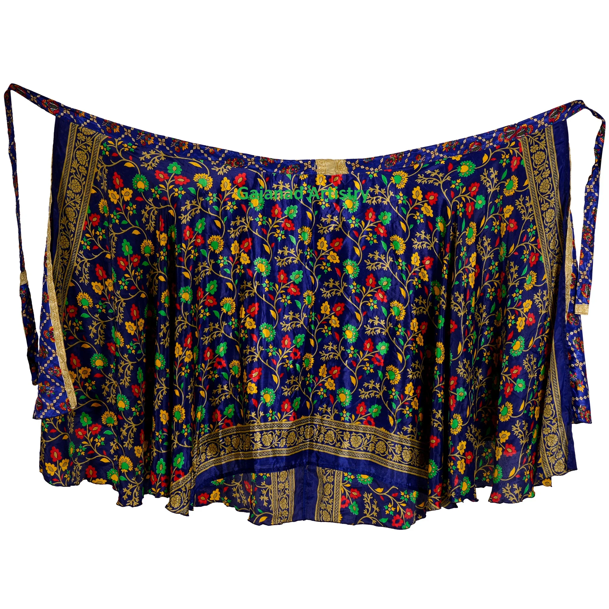 Индийские шелковые длинные юбки в стиле бохо длинная юбка хиппи двухслойная Волшебная Двусторонняя винтажная шелковая юбка-сари с запахом