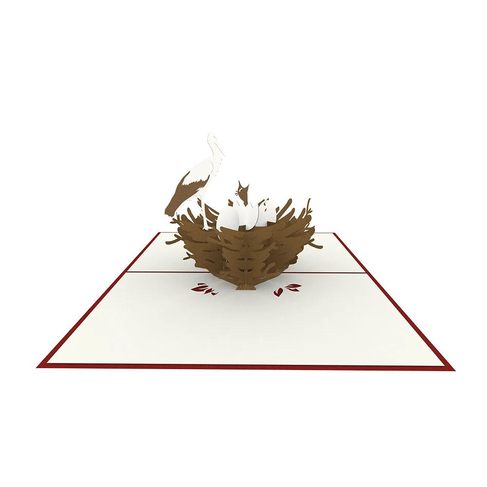 Stork & the Nest Love Animal 3D Pop up greeting cards Wholesale  Vietnam Handmade, Laser Cutting, customized design