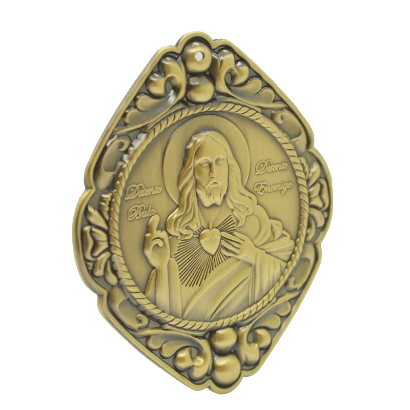 Custom Bulk Stamping Engraved Bronze Religious Medallion Medal