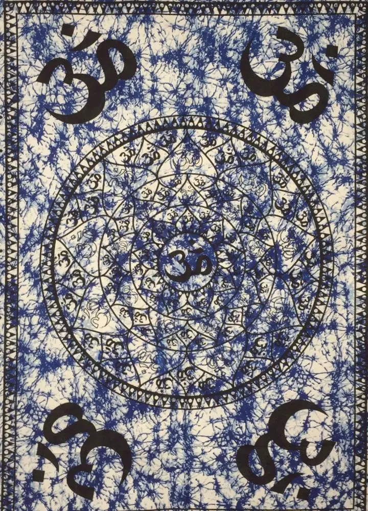 Small Poster Tapestry Throw Wonderful Handmade Wall Art Cotton Om Chakra Wall Hanging Beautiful Indian Design Home Decor