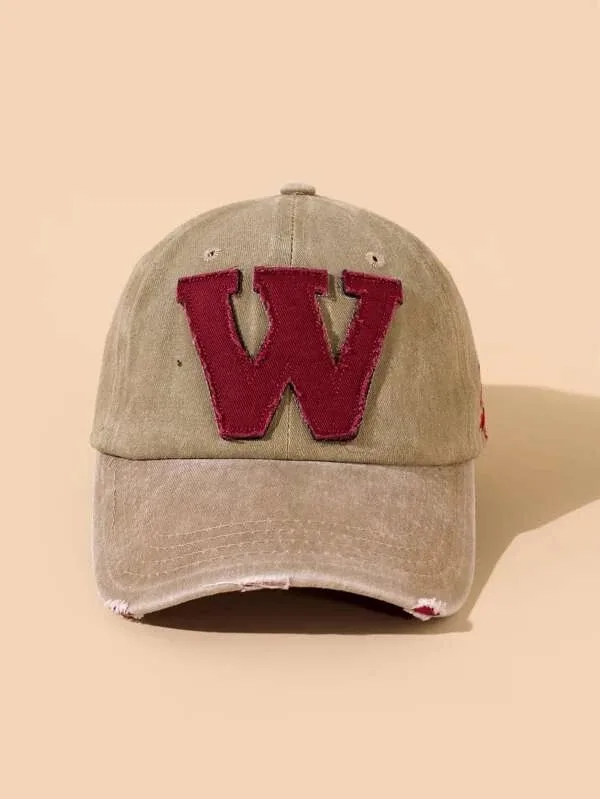 Men Letter Patch Baseball Caps Unisex Adjustable 6 Panel Casual Snapback Cotton Baseball Caps Men Women Dad Mesh Hat