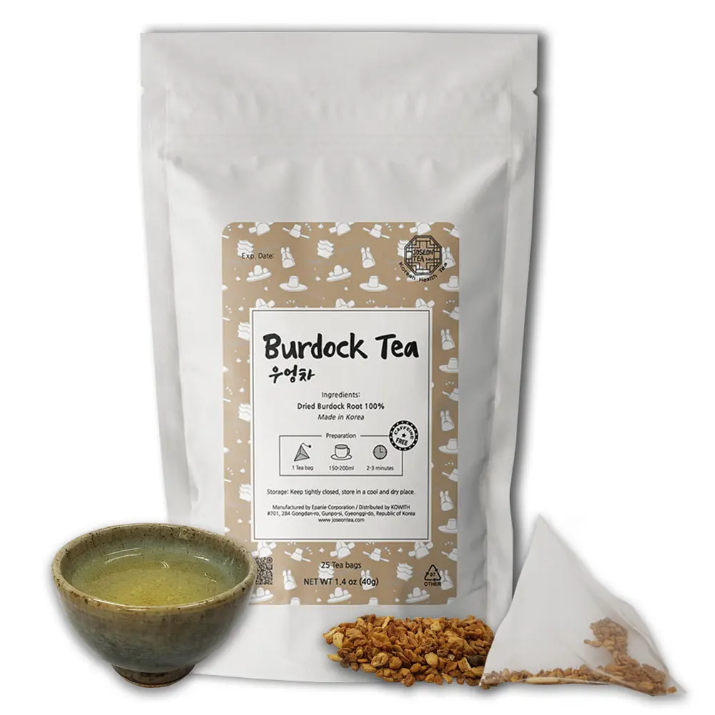 Корейский чай для похудения, чай из корней заусенцев в пирамиде, чайные пакетики с треугольным фильтром, Сделано в Корее