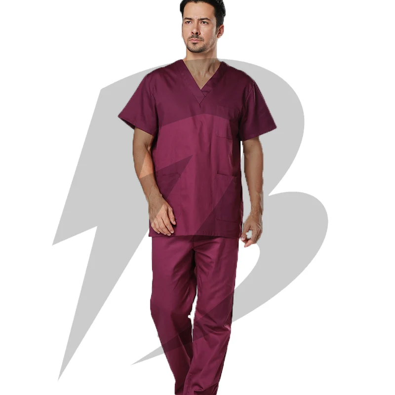 
2021 Solid Color Cotton Fabric Scrub Uniform Sets Women Suit Uniform 