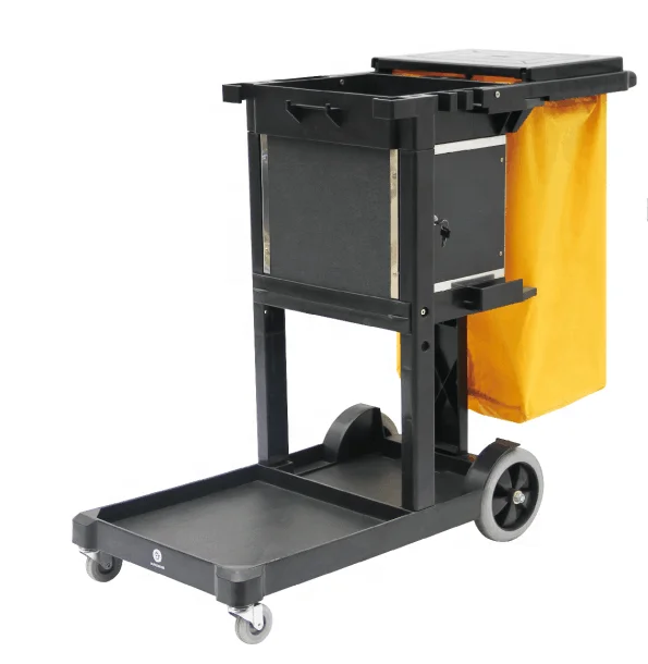 
Portable Multipurpose Plastic Housekeeping Janitor Motel Hotel Cleaning Cart with wheels 
