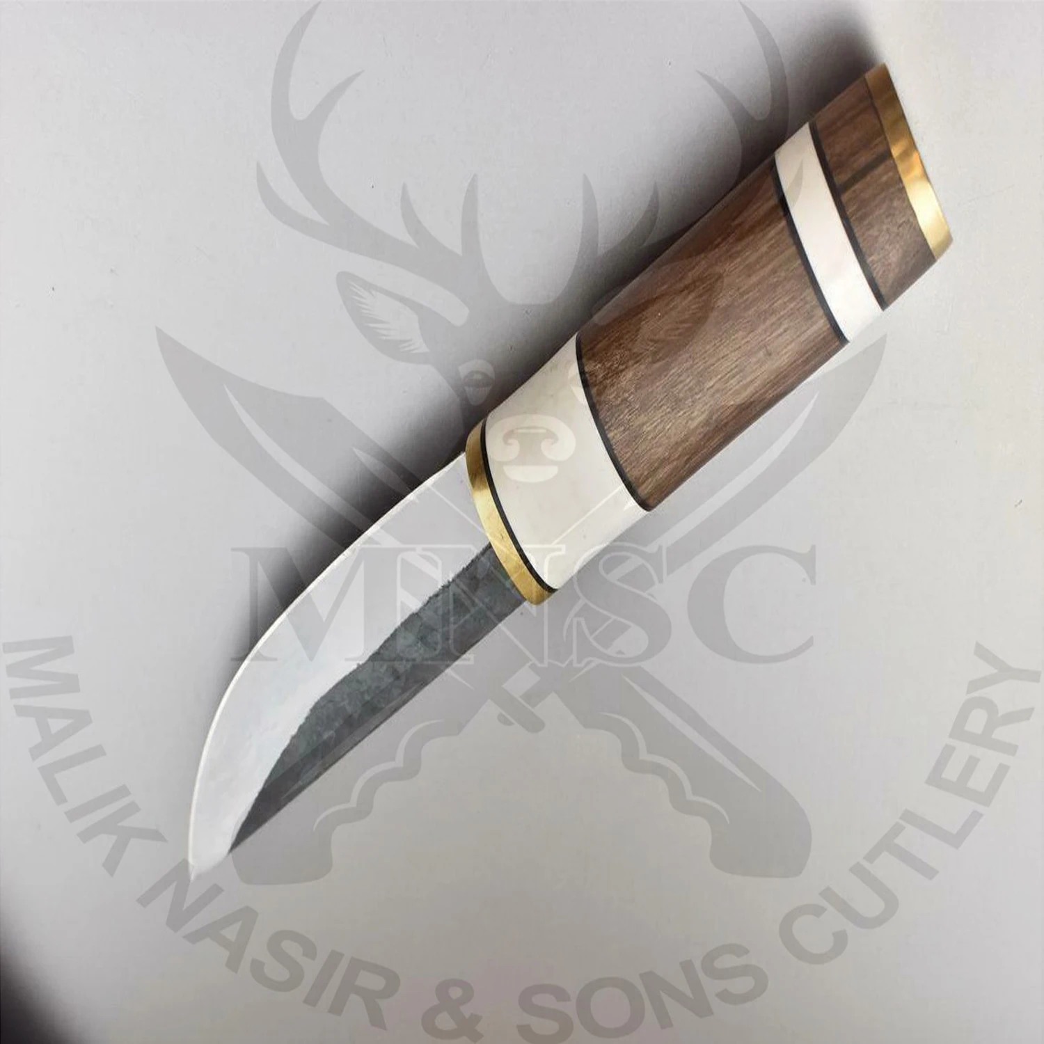 
COSTUME Handmade High Carbon Steel 1095 Puukko Knife Walnut Wood Handle 