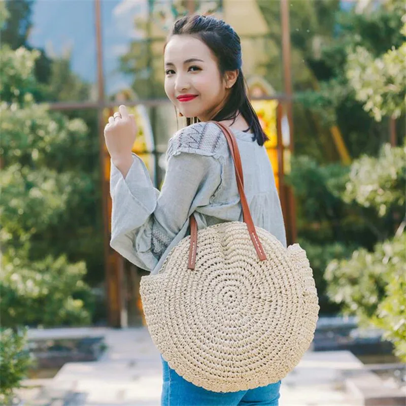 Hot Sale Summer Beach Bag Vacation Garden Woven Hand Bag Fashion Straw Women Bags