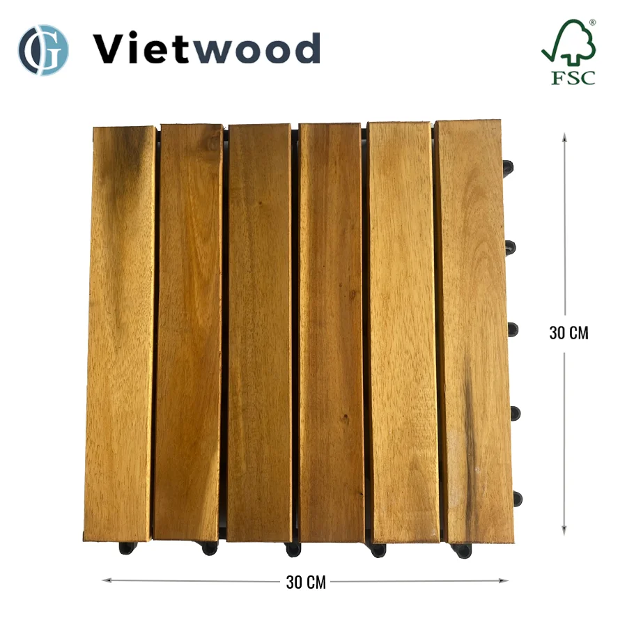 Cheap wood flooring Modern acacia wood decking tile for hardwood flooring / parquet flooring from Viet Nam