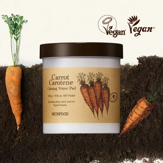 Korea Skin Care K-beauty Cosmetic    Skin Food Carrot Carotene Caming Water Moisture soothing Pad