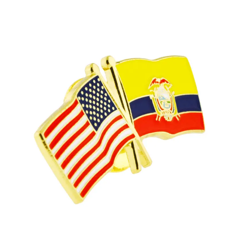 custom national country epoxy ecuador flag lapel pin