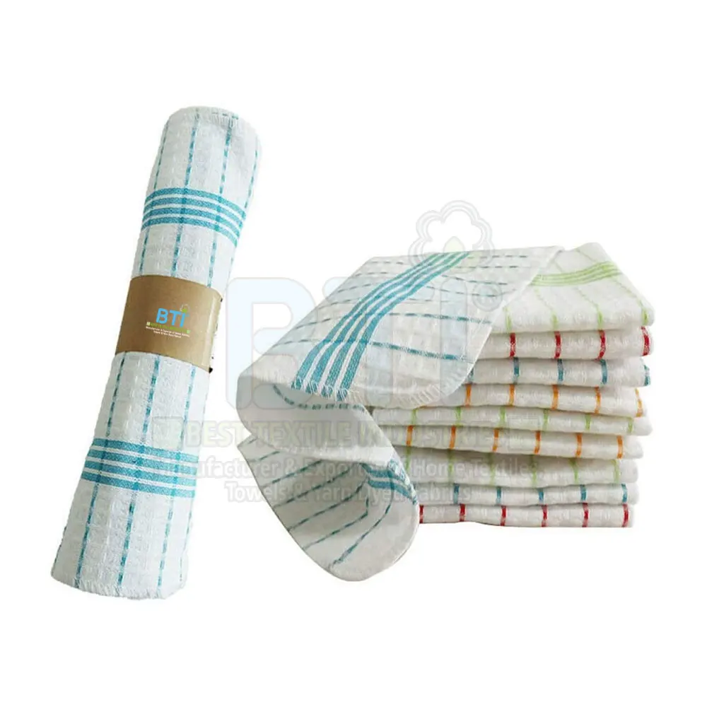 100% Cotton Fully Dyed Kitchen Towel Set Dobby Finishing Towel Set Dishcloth Cotton Tea Towels