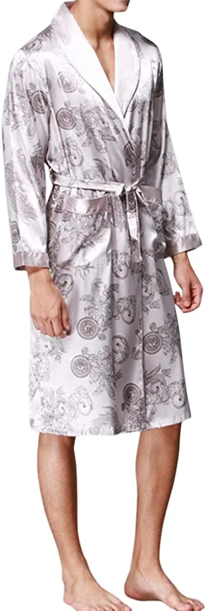 New fashion vintage bathrobes honeymoon new bride sexy silk satin pajamas comfortable feeling sleepwear robes for women and man