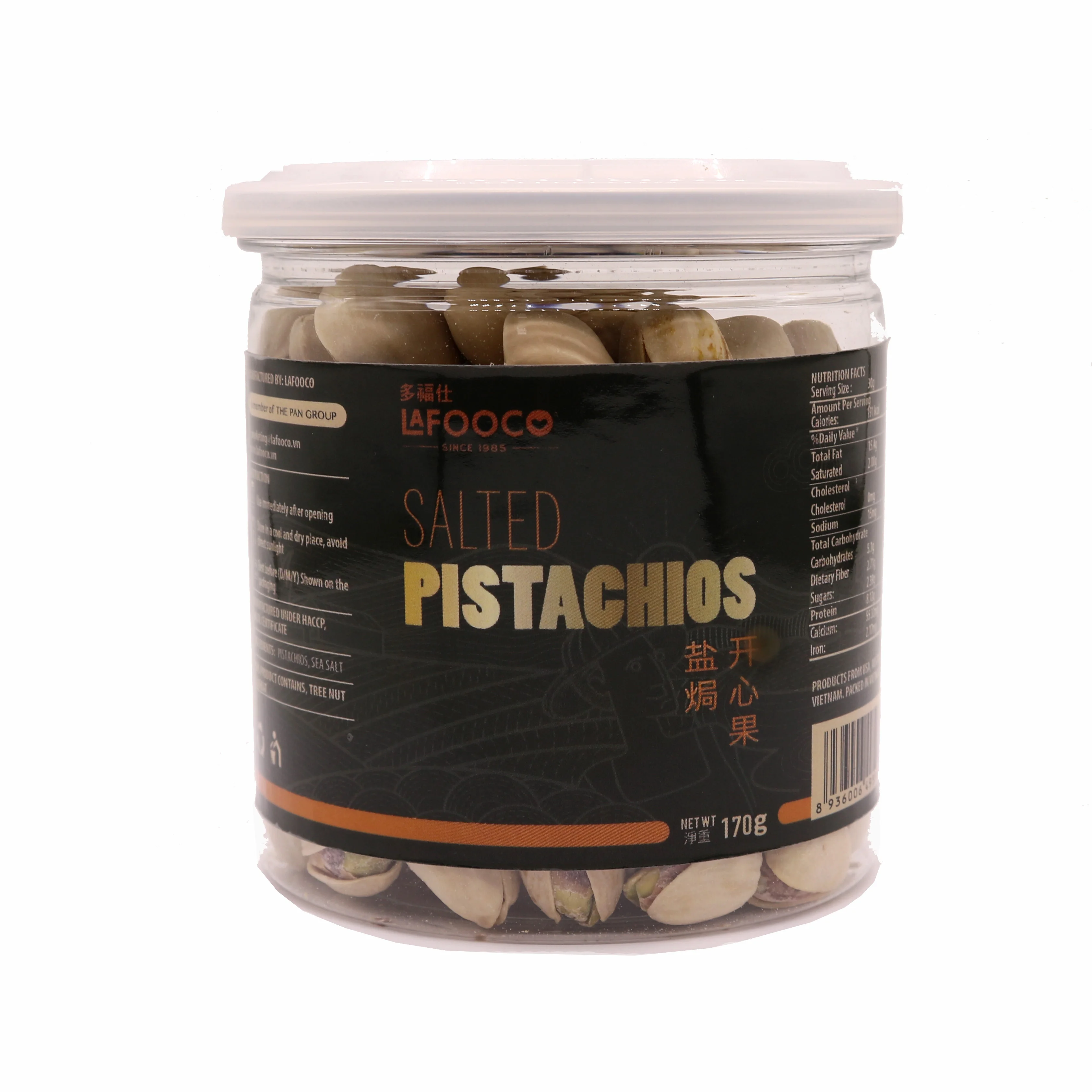 LAFOOCO Unsalted Pistachios  Natural organic no additives USA 170g Green Nut Premium Good for healthy