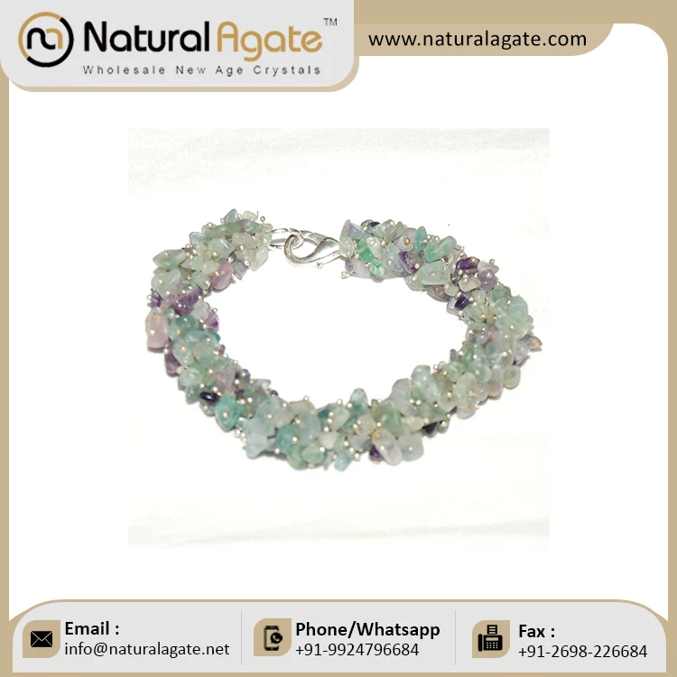 Beautiful Aquamarine Chips Gemstone Bracelet Handmade Bracelet in Best Price From Wholesaler