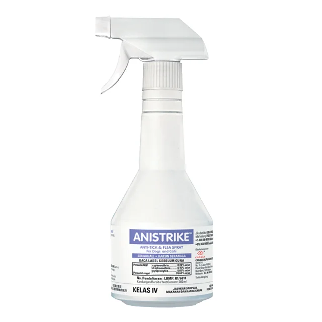 Best selling High quality effective Ticks, Fleas & Lice Control Anistrike Anti-tick & Flea Spray for all pets Malaysia