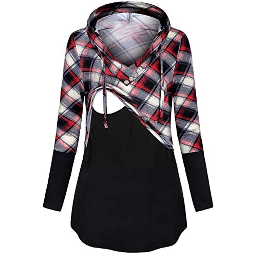  Multi pattern ladies maternity hoodie