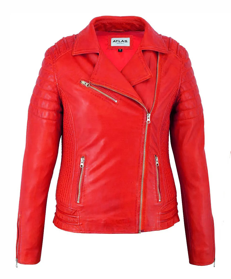 
Синяя блестящая кожаная куртка для женщин-натуральная дубленая овечья кожа-высококачественная Блестящая Серебристая Молния и аксессуары 