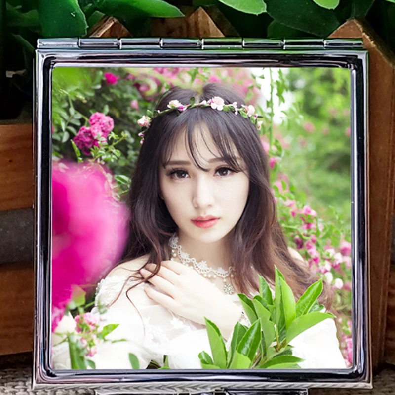 ZL09-06 Round Shape Metal Sublimation Photo Printing Mirror Customized Blank Cosmetic Mirror For Promotion/Gift