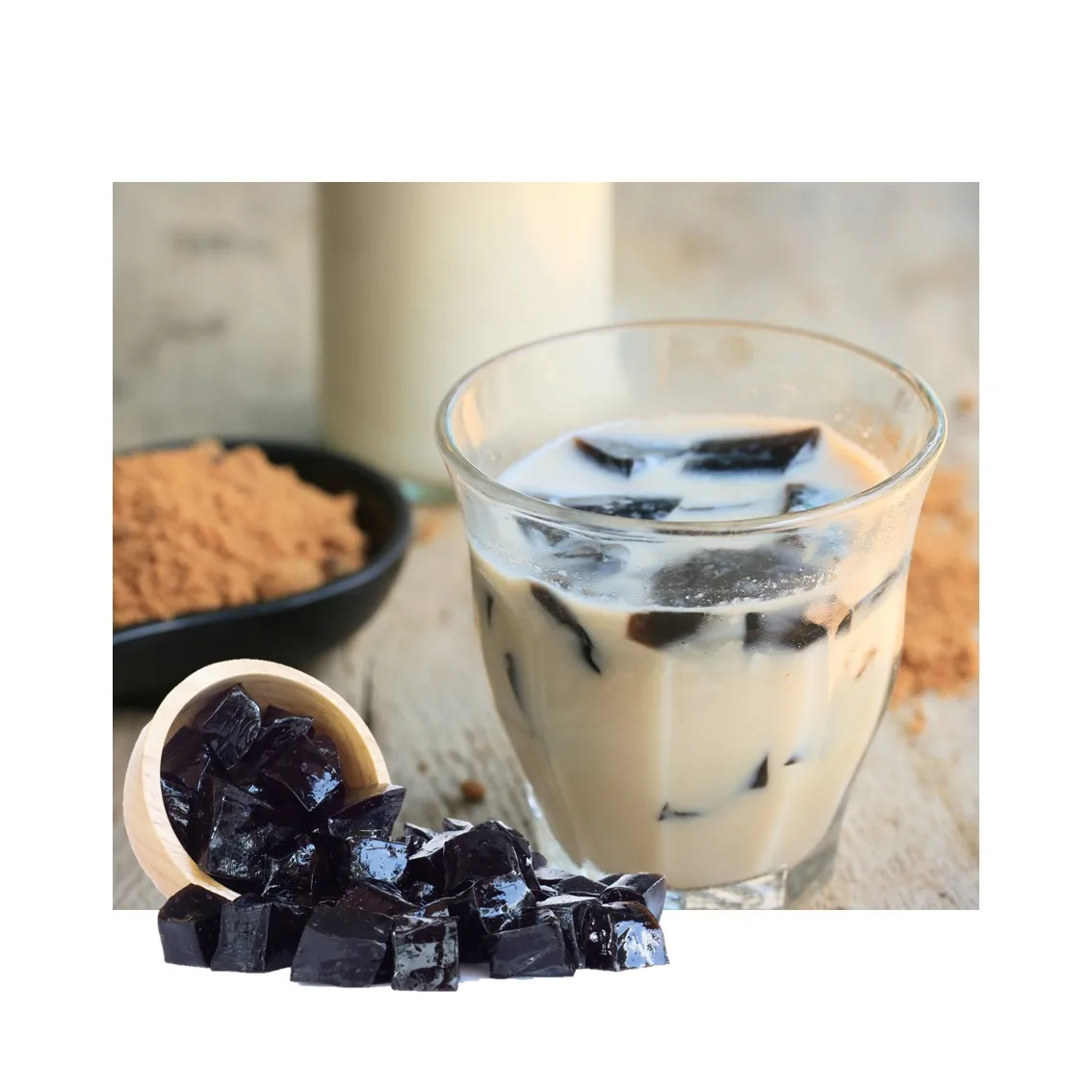 Taiwan factory cube granule block Grass Jelly Powder