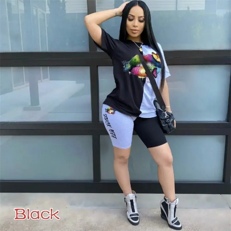 Women 2021 Custom Polyester fiber Summer Spring Leisure Printed Tight Outdoors Crew neck 25-29 years old 18-24 years old