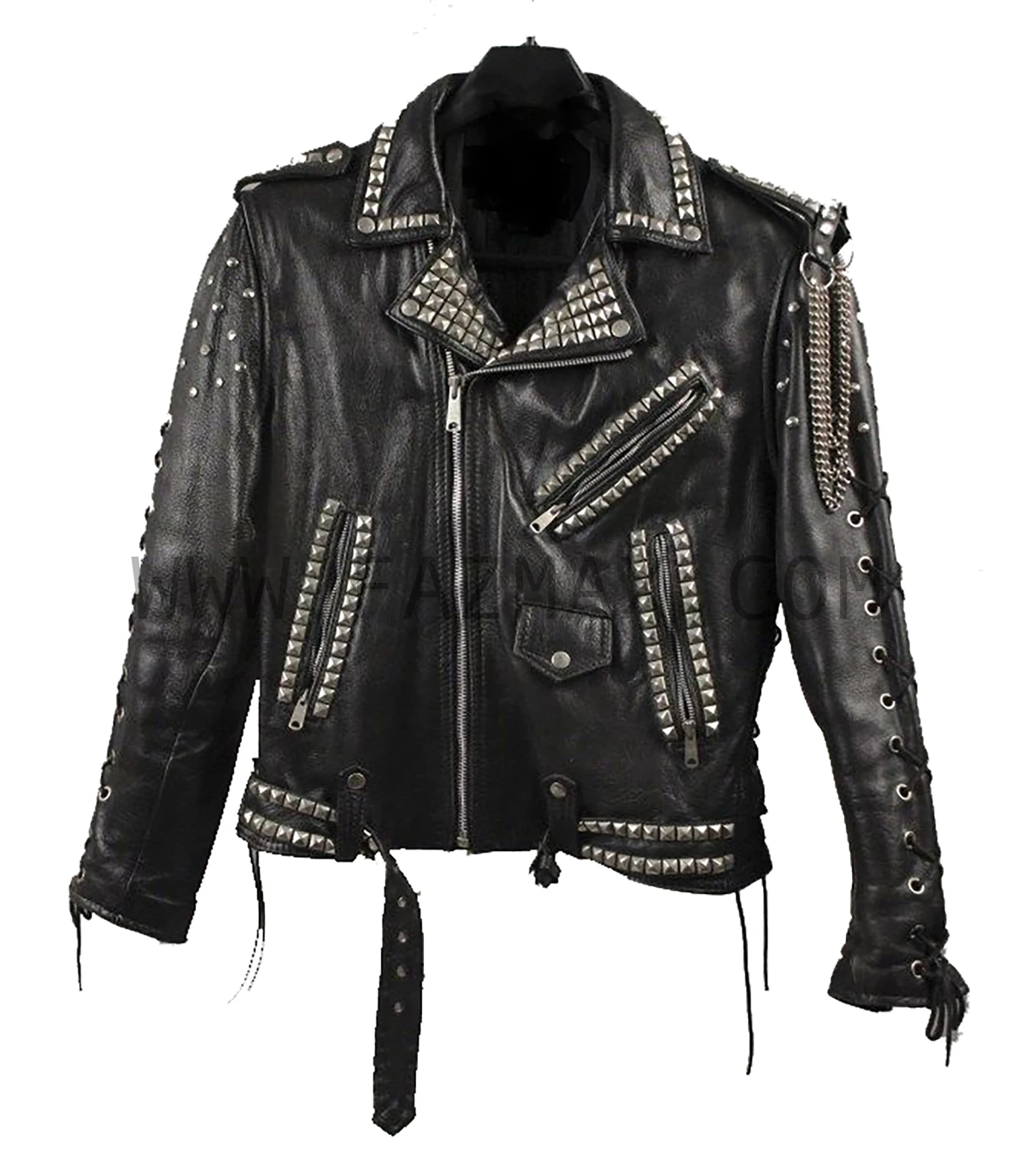 Punk Style Studded Leather biker Jacket