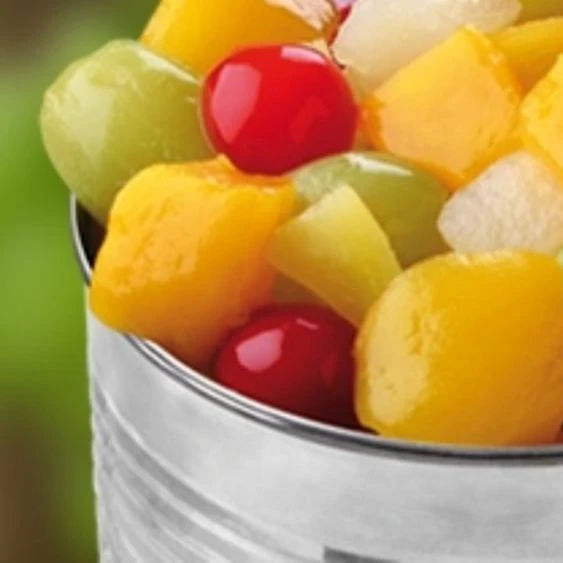 
Mixed fruits in light syrup or in heavy syrup in tins 