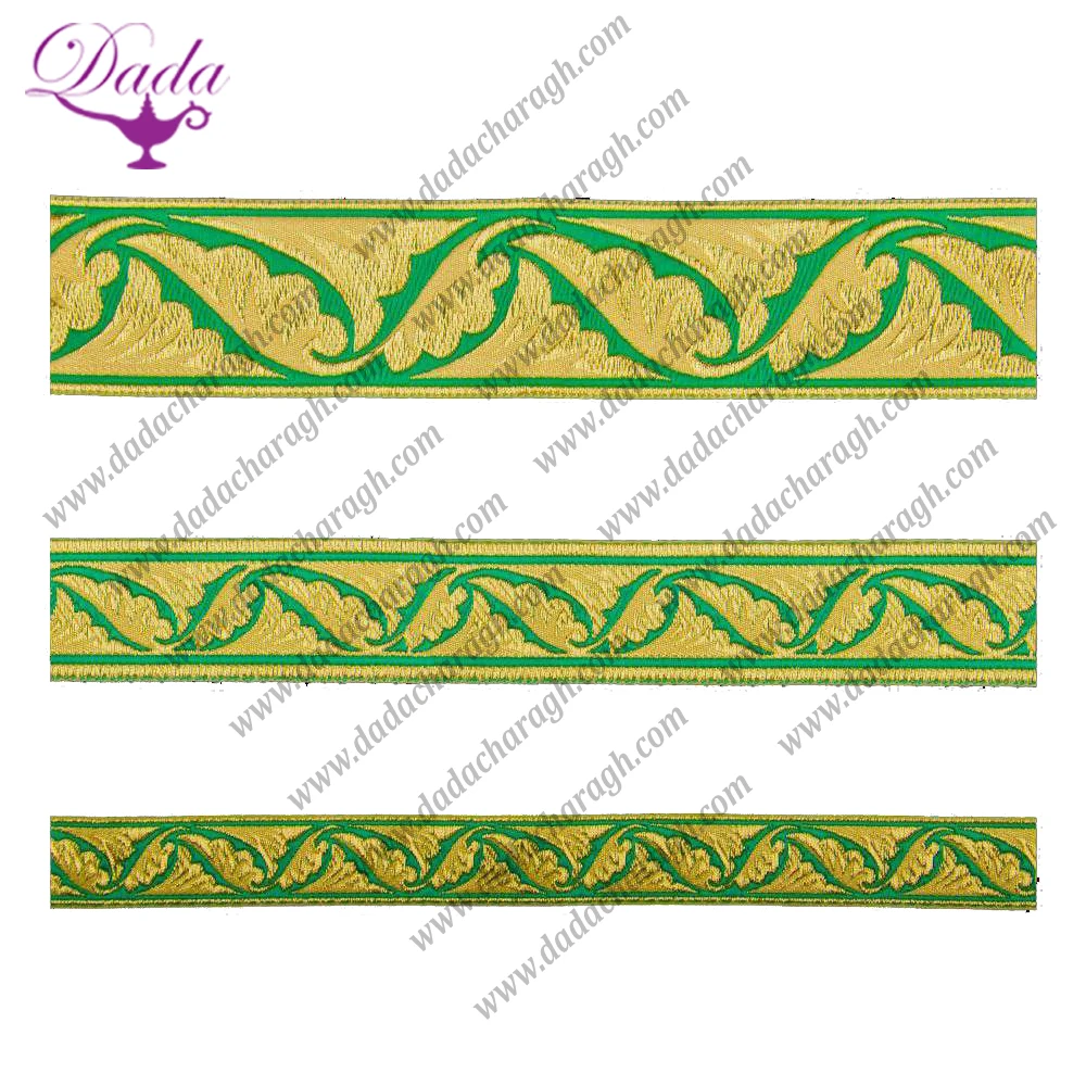 Custom made Polistavry green with gold gallon lace trim braid tresse Selvagio