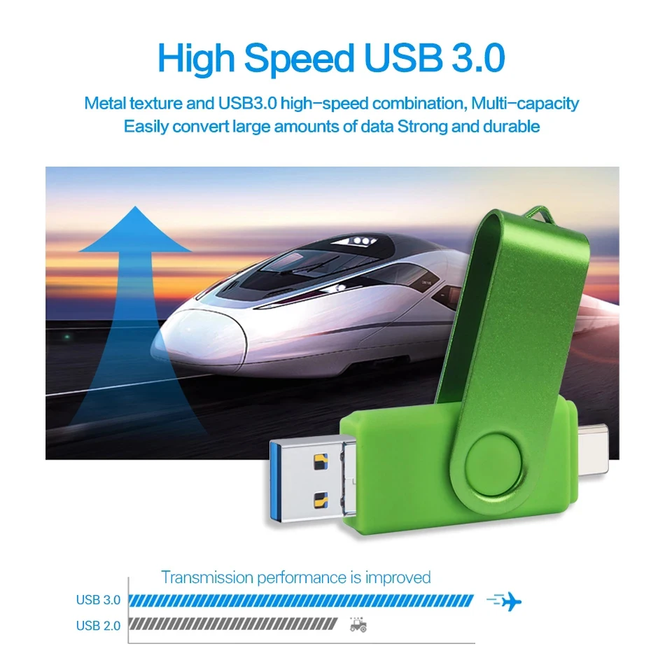 OTG USB Flash Drive 3.1 Mobile Phone-Computer 8GB 16GB 32GB Otg Usb Flash Drive 64Gb Bulk Swivel Usb Shells