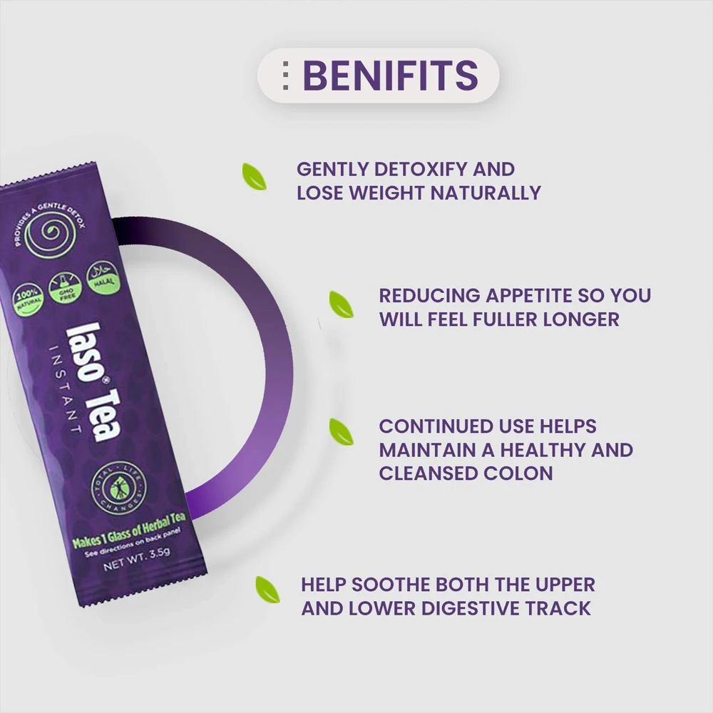 TLC Total Life Changes IASO Natural Instant Herbal Detox Organic Slimming Tea For Weight Loss Sachets