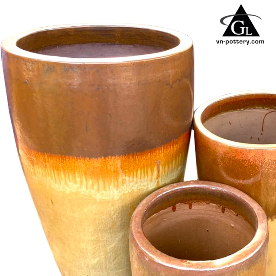 Available stock/ Round Glazed Flower Planters Pots/  Outdoor garden ceramic bonsai pot [wholesales]
