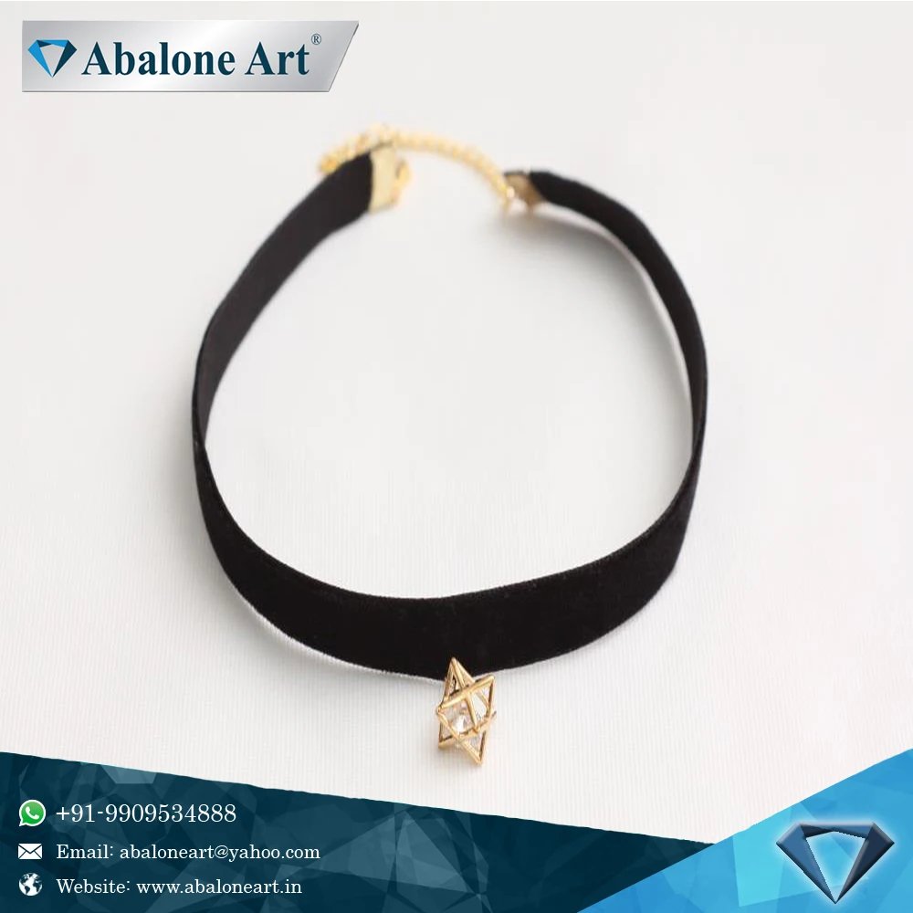  Abalone искусство качества проверенный черный кожаный ремень с золотой подвеской звезды в подвеске-чокере доступно для продажи