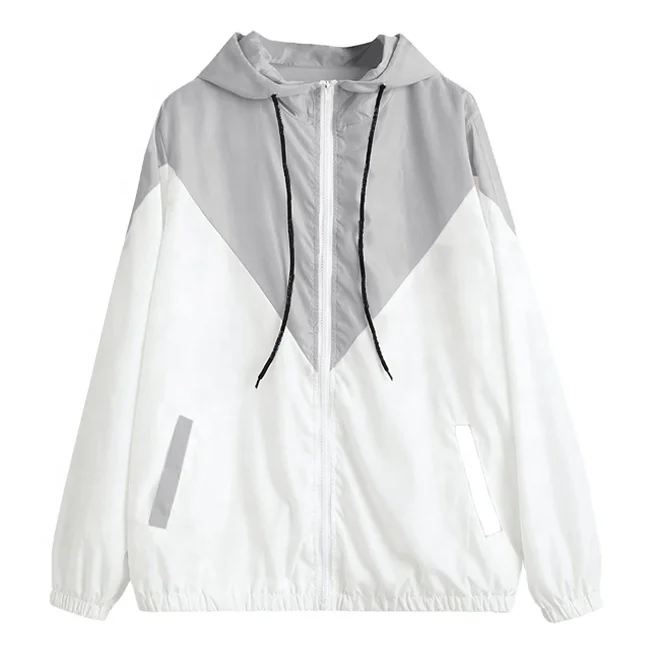 Cheap high quality custom casual adult jacket hoodie windbreaker windproof light wind breaker for men and women