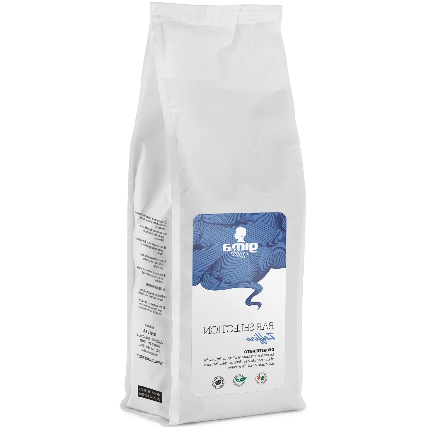 
 Gima обжаренный кофе из цельных зерен с декафеиновым покрытием, 500 г в пакете, итальянская зернистость, смесь арабики, оптовая продажа импортного кофе  