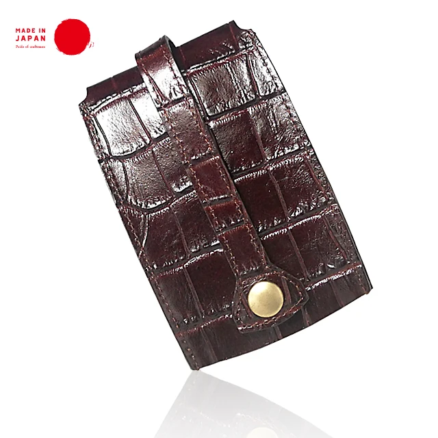 Key Ring - made in Japan with Crocodile Embossed Genuine Leather