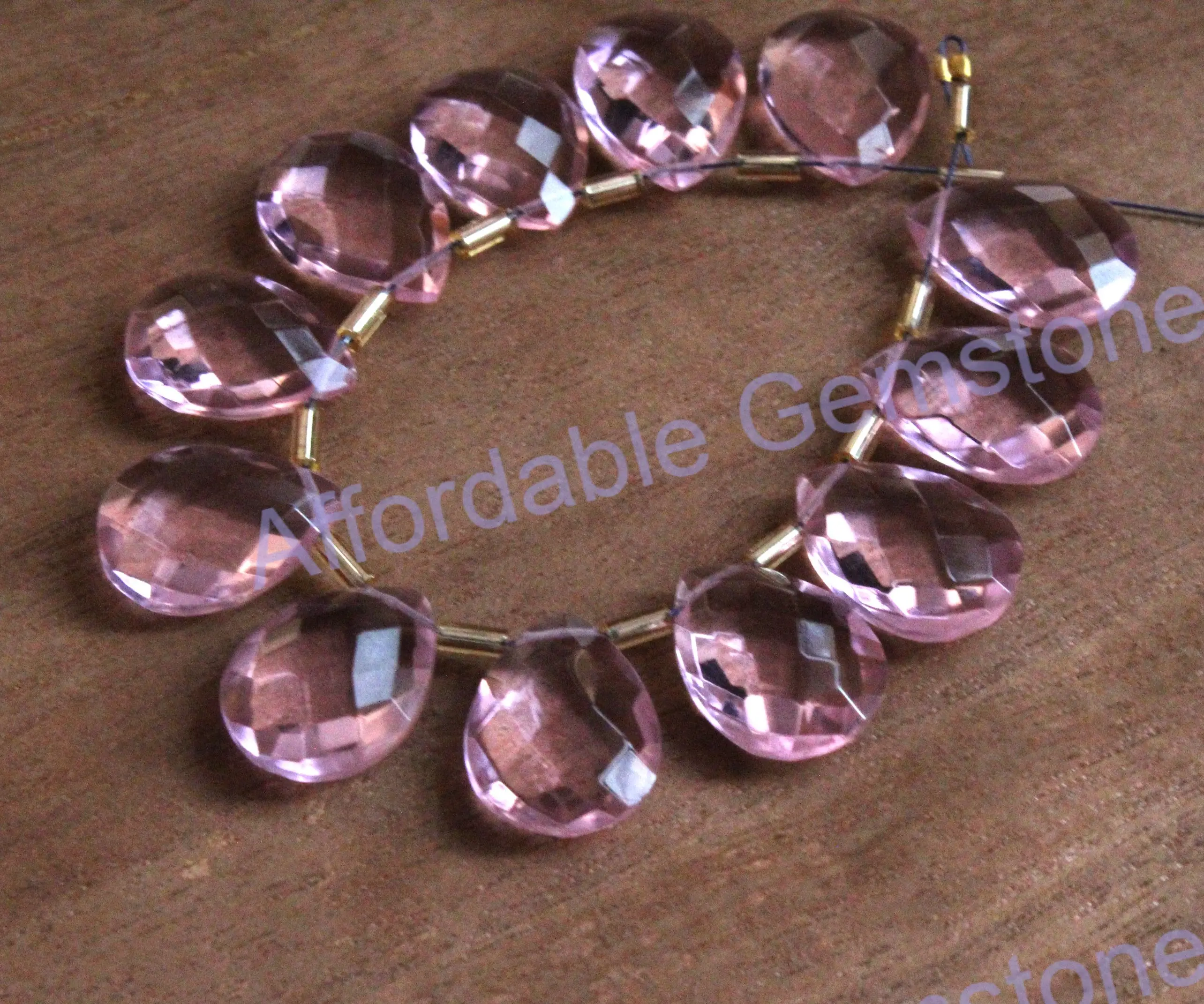 
Rose Quartz Top Drill Gemstone Heart Shape stone Hand polished Gems Rose Quartz Beads jewelry making stone Size 12x16MM 