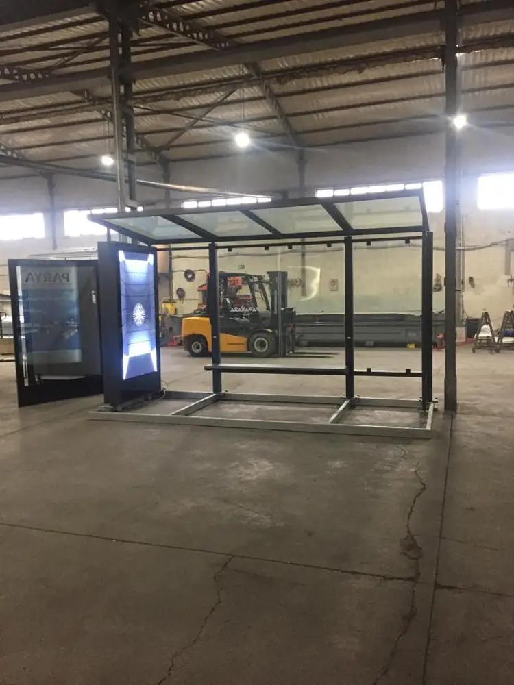 Gold Bus Shelter / Advertisement Bus Stop, Shelter with Lightbox Kiosk